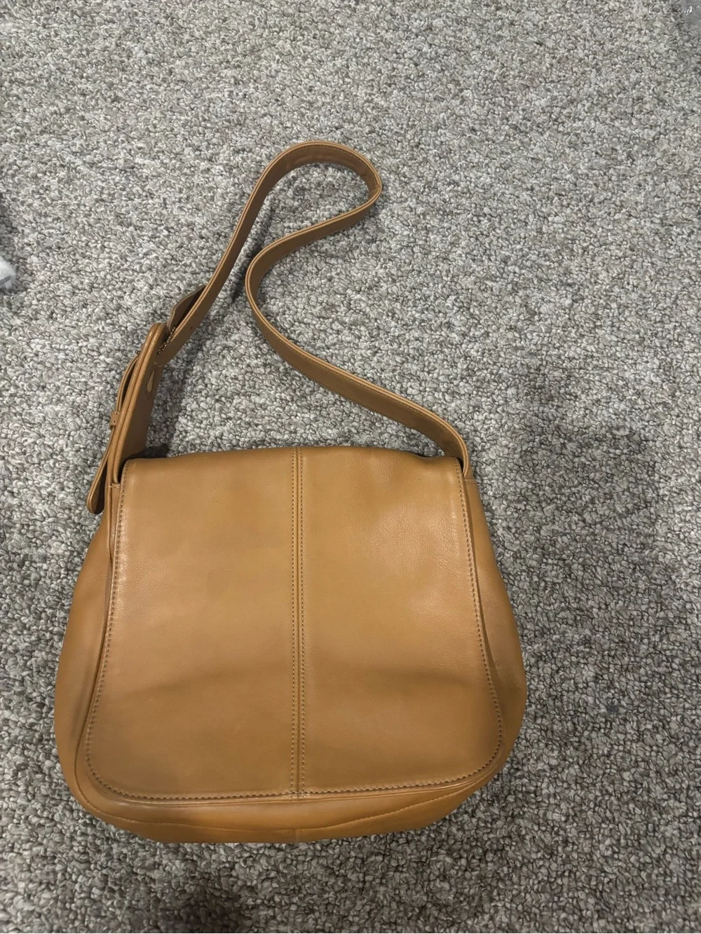 Coach Leather Crossbody Bag in Tan